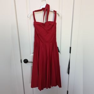 Red Sleeveless Summer Dress